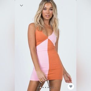 Princess Polly pink and orange mini dress